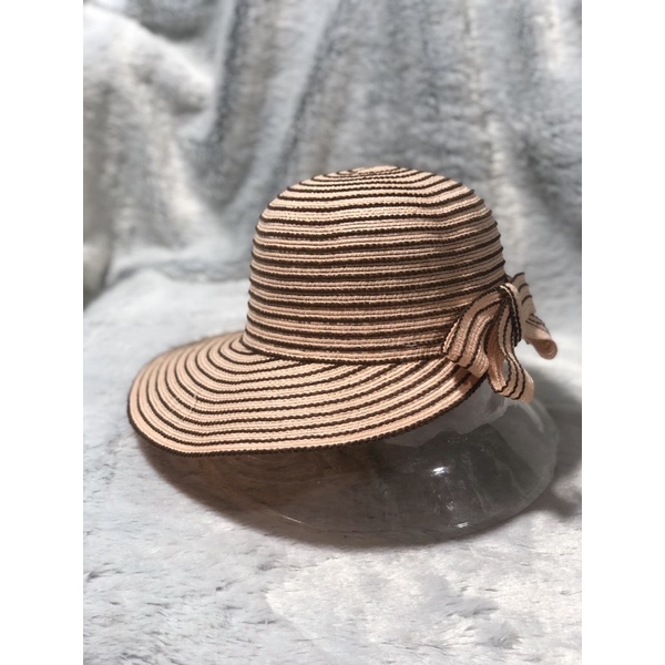 Nón vành nữ xoay sọc khoét đuôi nơ sau - Nón nữ