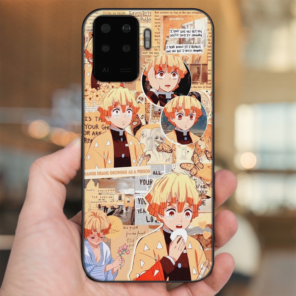 Ốp lưng Oppo A94 viền đen in hình Zenitsu Kimetsu no Yaiba