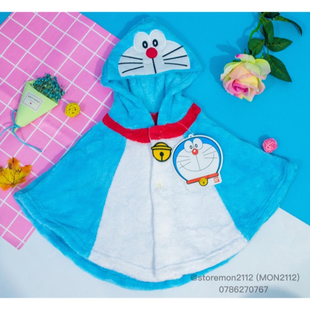 KHĂN LÔNG ÁO CHOÀNG TRẺ EM 0-1 TUỔI DORAEMON DOREMON