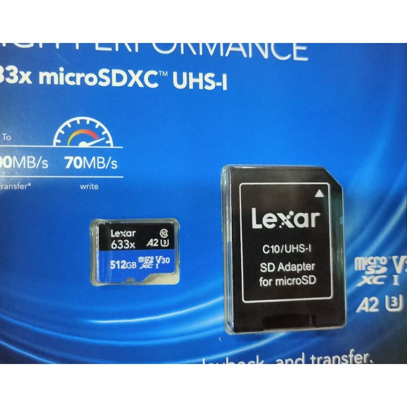 Thẻ nhớ MicroSD Lexar 512GB XC 1 U3 - A2 - 633x | BigBuy360 - bigbuy360.vn