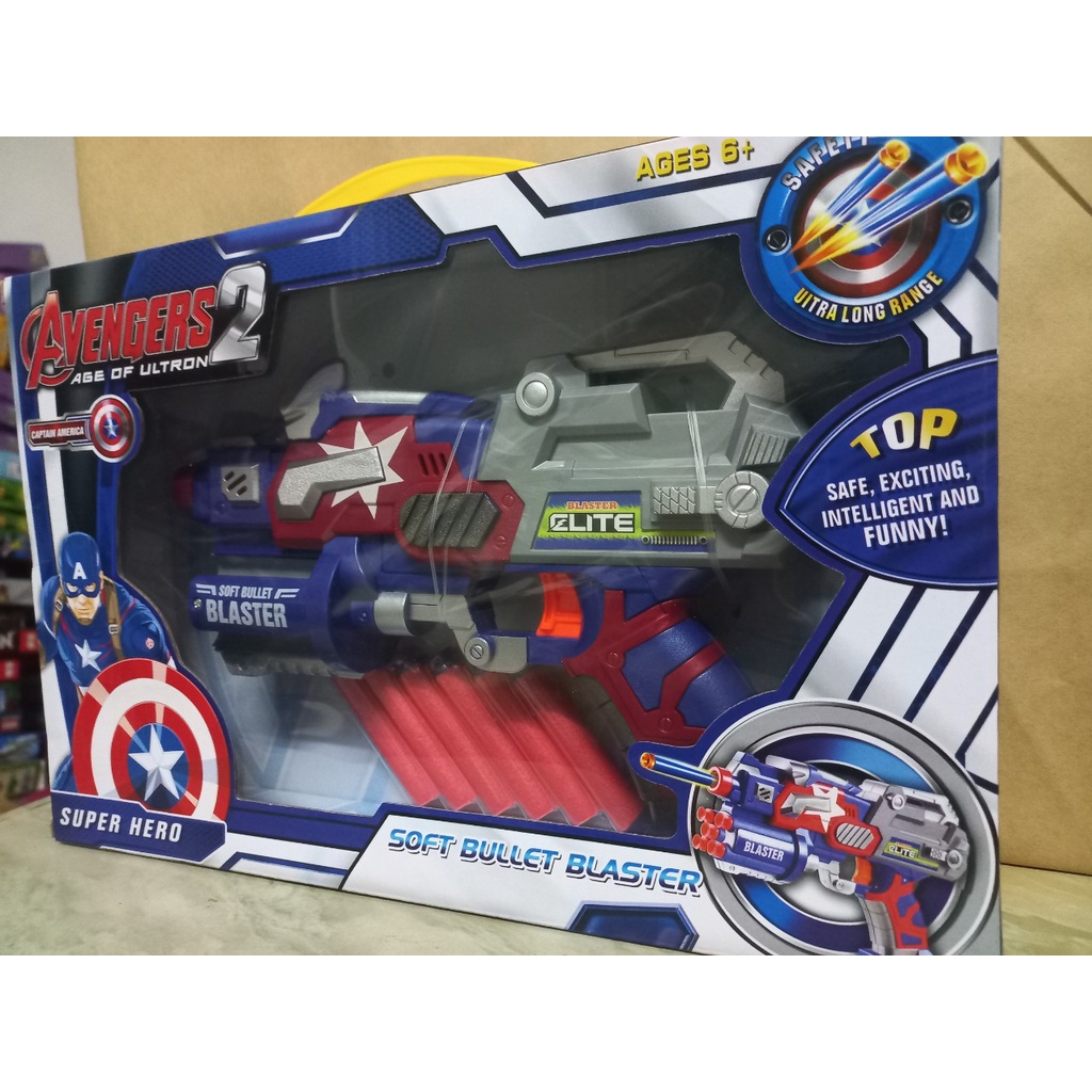 Đồ chơi lego lắp ráp siêu anh hùng Avengers - súng băn đan xốp dính tường