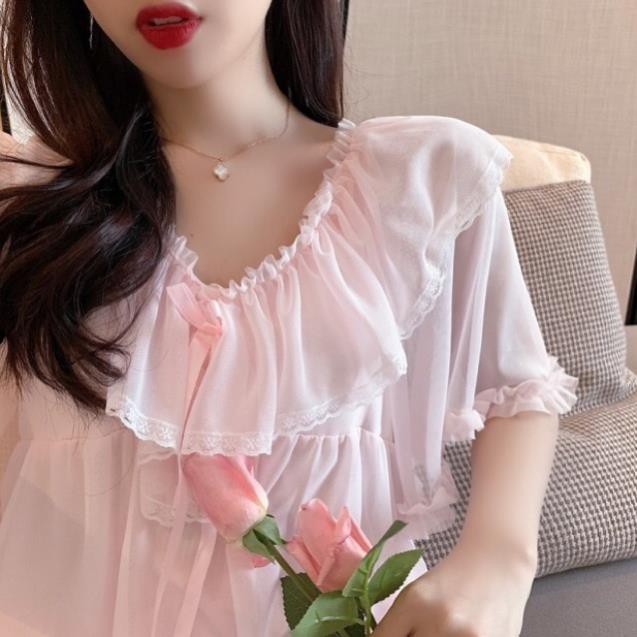 Bộ ngủ hồng ulzzang siêu xinh (có clip) | BigBuy360 - bigbuy360.vn