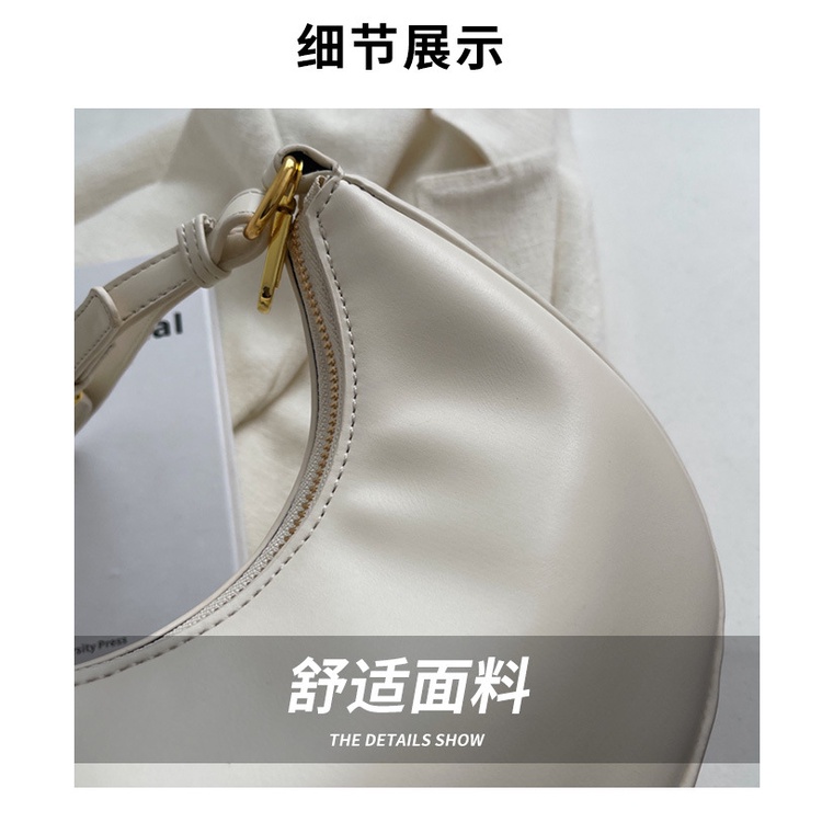 Túi Đeo JASMIN NOIR chéo da PU hình bán nguyệt xinh xắn cho nữ