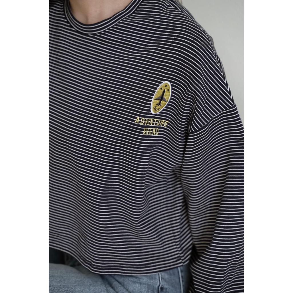 Áo nỉ dài tay hoạ tiết kẻ Adventure [ Méo shop ] | BigBuy360 - bigbuy360.vn