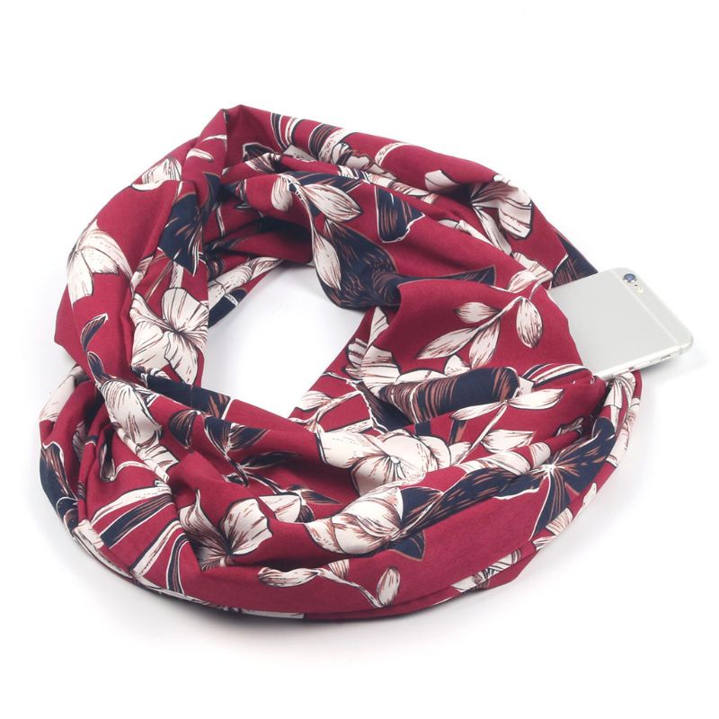 Khăn Choàng Cổ Hai Lớp Có Khóa Kéo Ẩn 180x50cm Dành Cho Nữ