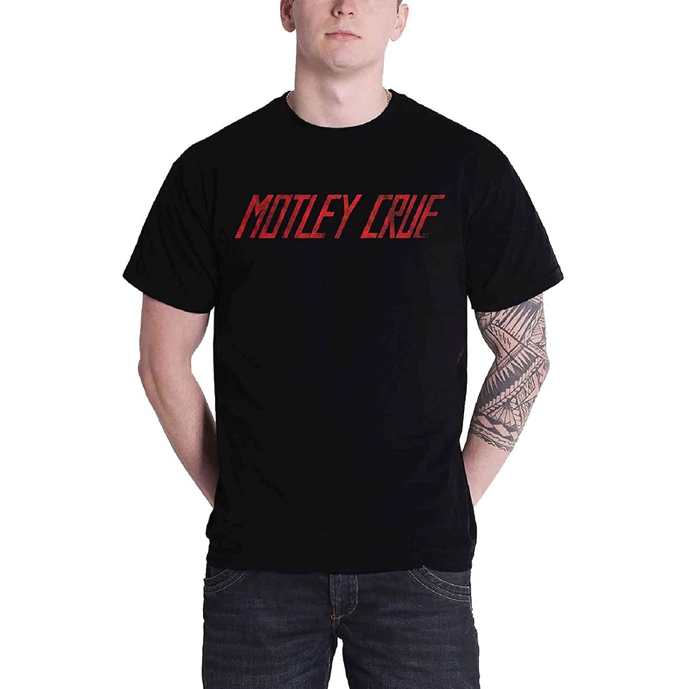 Áo Thun In Logo Motley Crue Kiểu Cổ Điển Cá Tính Cho Nam