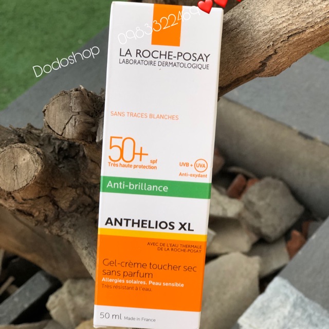 Kem chống nắng kiểm soát bóng nhờn Laroche-posay Anthelios spf50+ (anti-shine) vạch xanh nội địa pháp