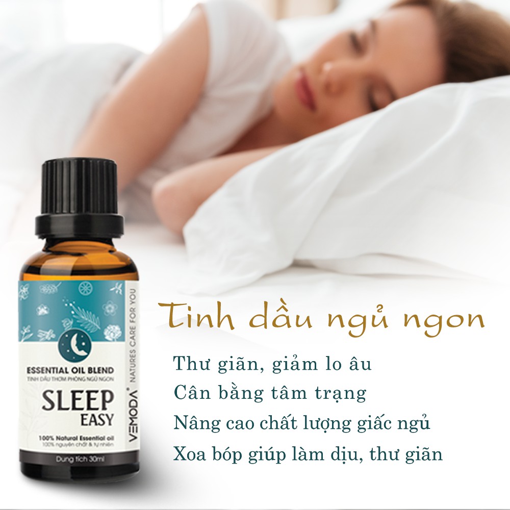 Tinh dầu xông phòng, tinh dầu ngủ ngon Sleep easy Vemoda giúp thơm phòng, cải thiện giấc ngủ, giúp ngủ sâu giấc