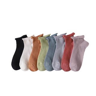 Tất nhún cổ ngắn nữ chất liệu cotton mềm mịn, phong cách basic, vớ vintage nhiều màu AT04 - Mấu_Store