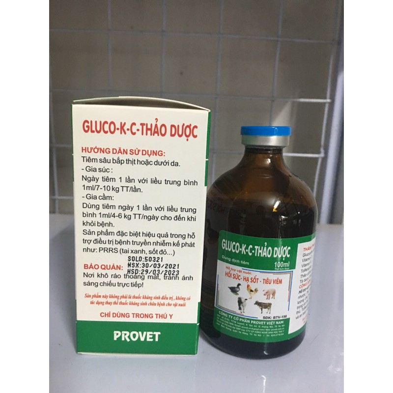Gluco KC thảo dược  chỉ dùng trong thú y
