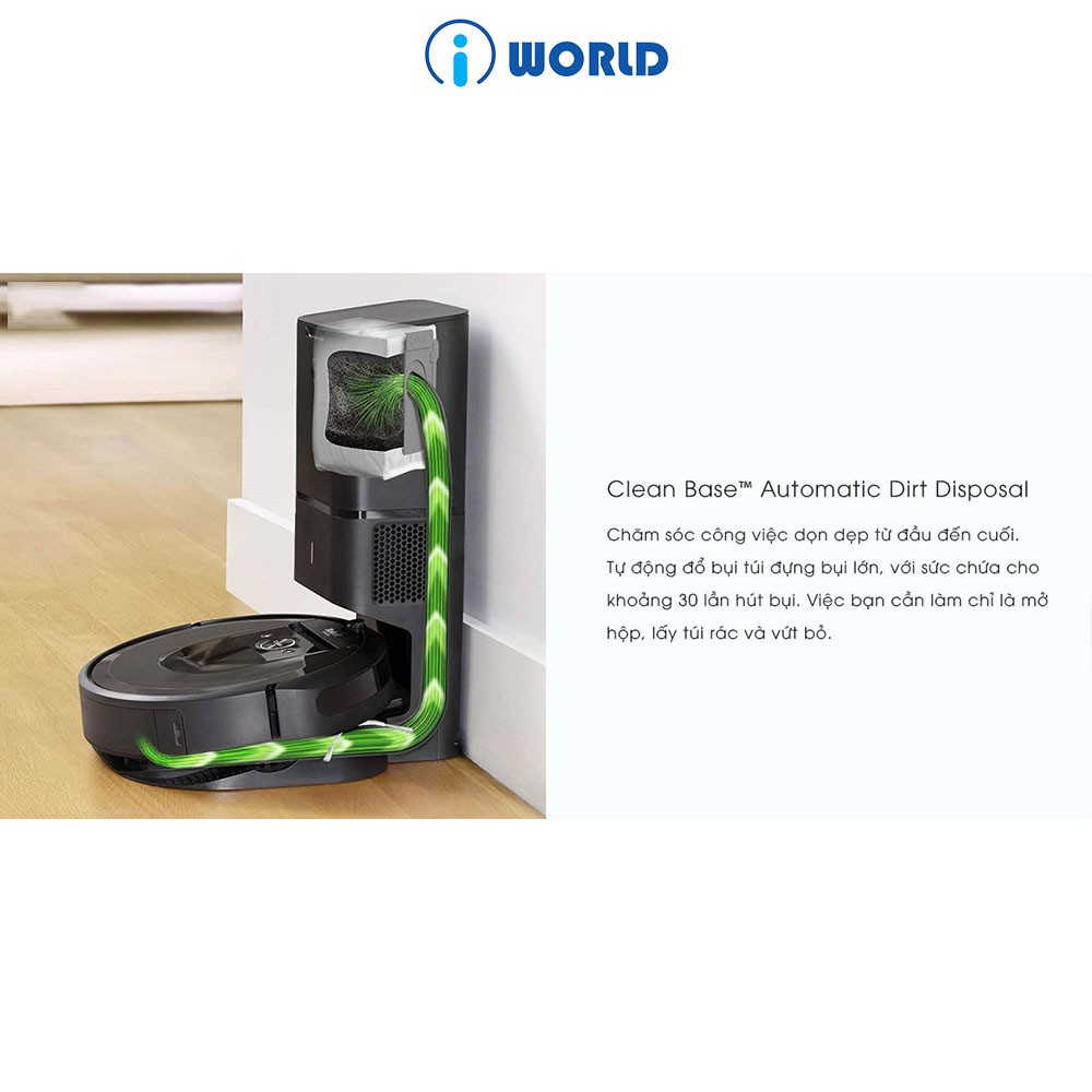 Robot hút bụi , máy hút bụi tự động iRobot Roomba i7 Plus thương hiệu Mỹ chính hãng nguyên seal bảo hành 12 tháng