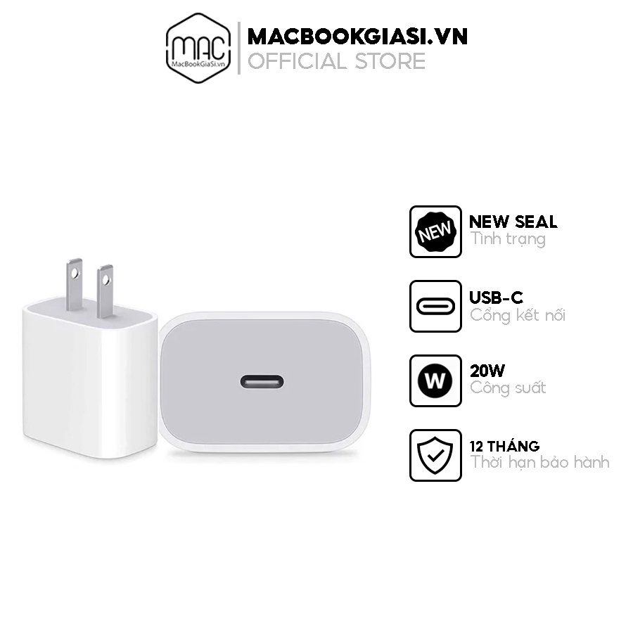 Cốc sạc nhanh 20W USB-C Power Adapter - Hàng chính hãng, bảo hành 1 năm