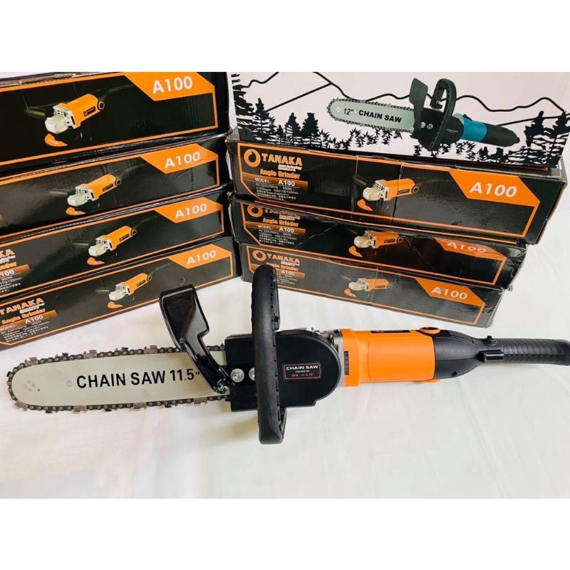 máy mài ,máy cắt cầm tay TANAKA+bộ chuyển đổi máy mài thành máy cưa xích