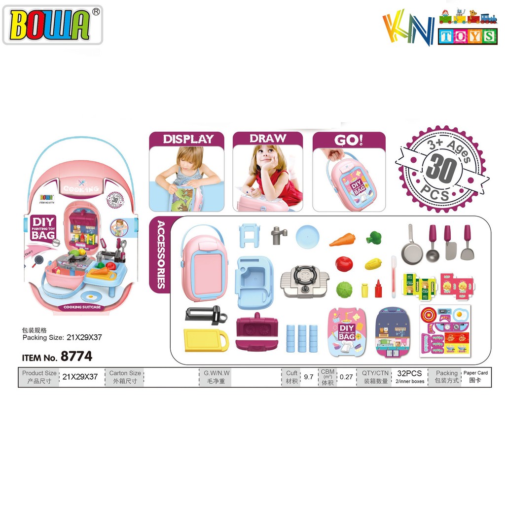 Bộ Đồ Chơi Nhập Vai – Đồ Chơi Nhà Bếp BOWA (Cho Bé Từ 3 Tuổi)
