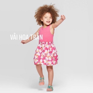 Vải thô hoa nền hồng