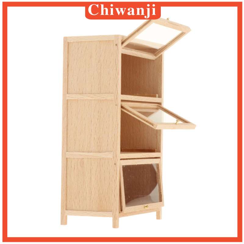 Mô hình kệ sách gỗ 3 tầng tỉ lệ 1:12 trang trí nhà búp bê