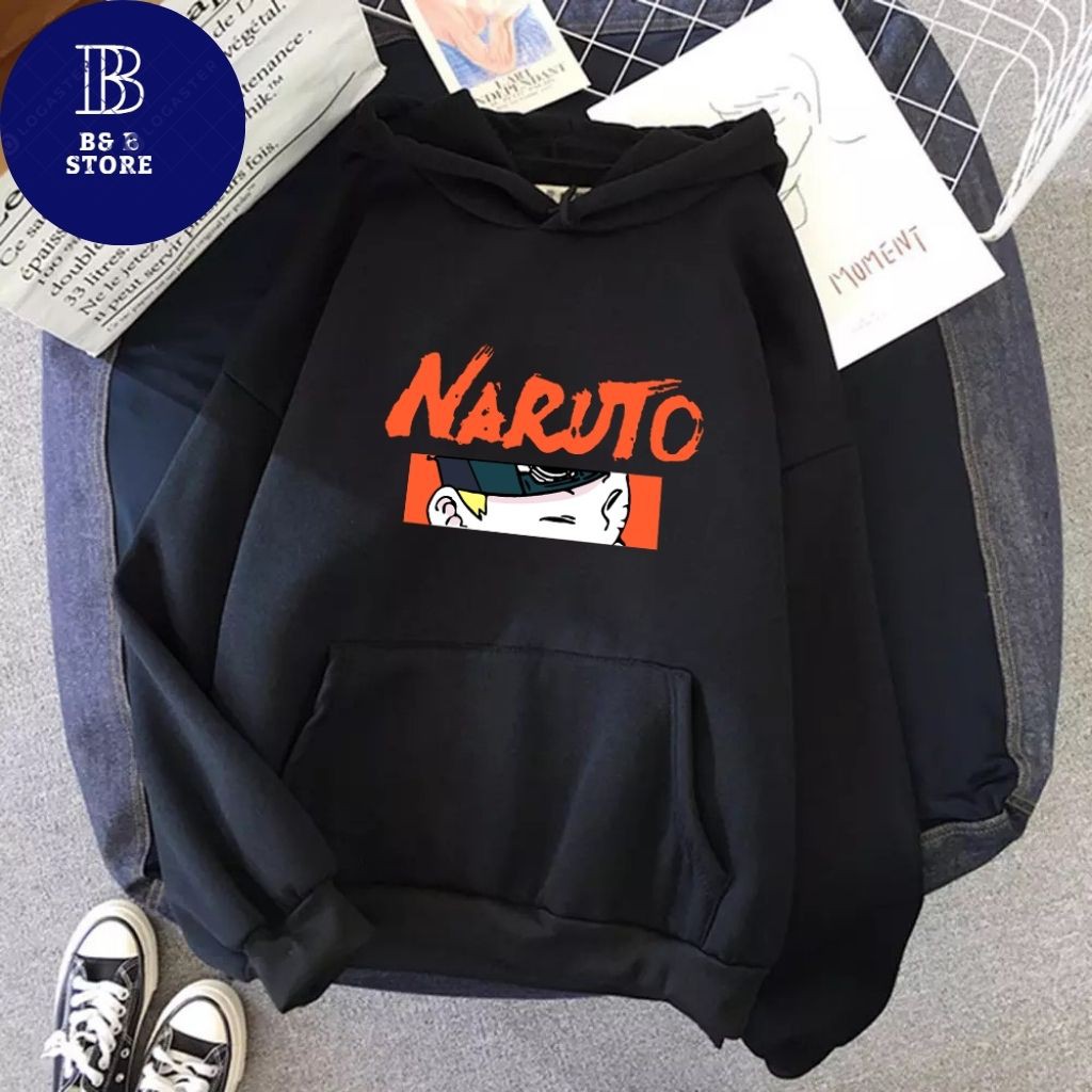 ÁO KHOÁC HOODIE NỈ UNISEX IN NARUTO SIÊU ĐẸP ÁO KHOÁC FORM RỘNG NAM NỮ