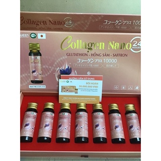 Colagen uống NANO  Gluthione -Hồng Sâm -SAFFRON hộp 7 chai làm trắng da, mờ thâm nám
