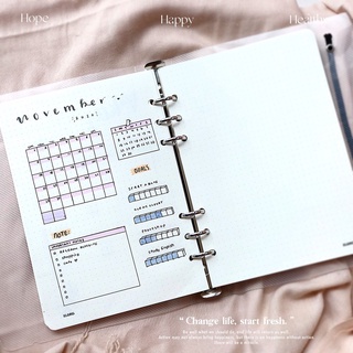 Sổ còng A5, Sổ Binder File Dot Grid nhựa kẹp còng