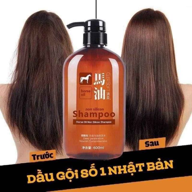 Bộ dầu gội đầu mỡ ngựa nhật bản 600ml