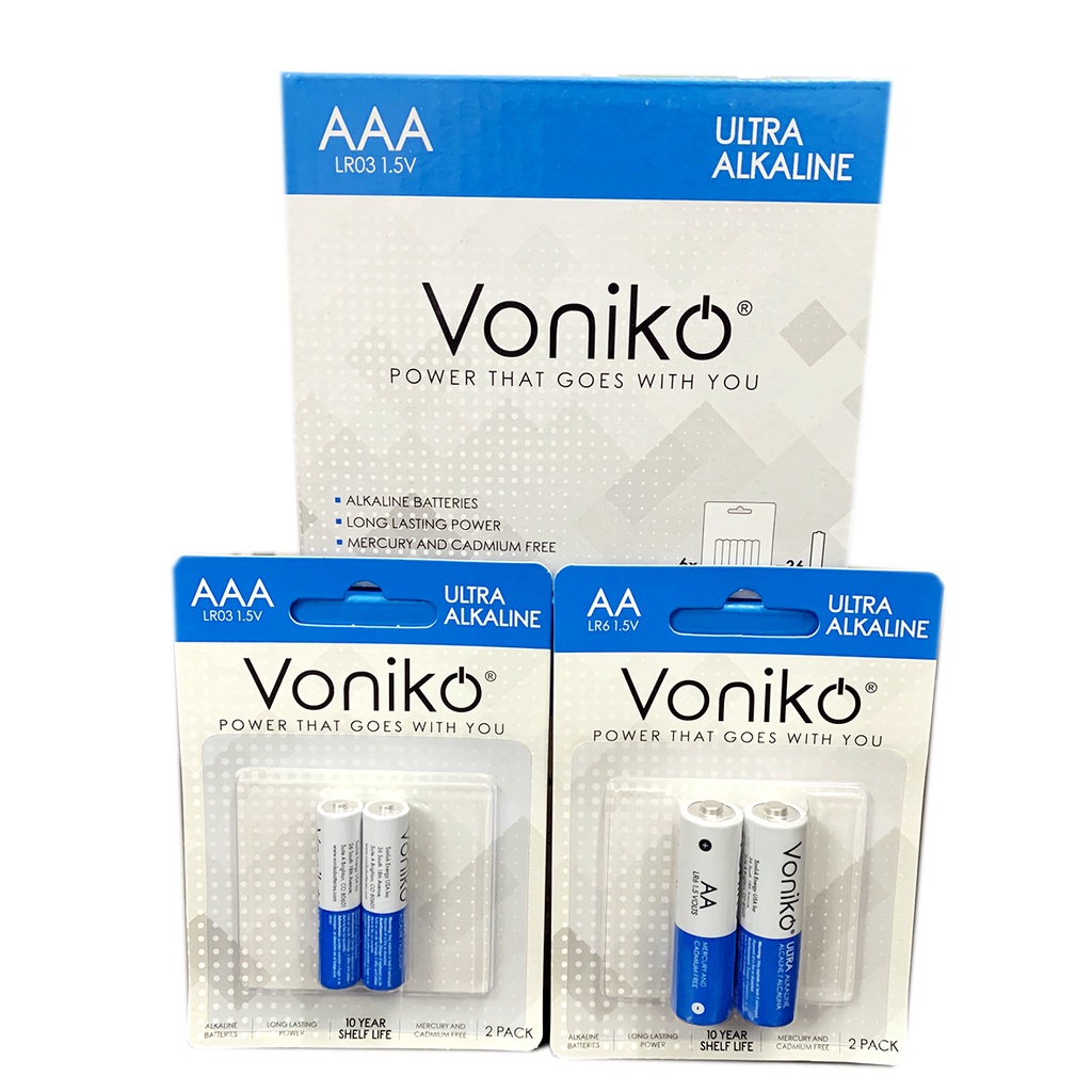 1 hộp PIN AA - AAA VONIKO USA Alkaline 36 viên