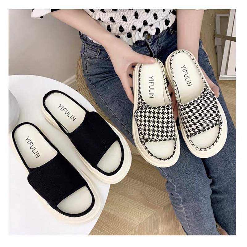 Dép Quai Ngang Đế Bánh Mì Kiểu Dáng Dán Siêu Hót