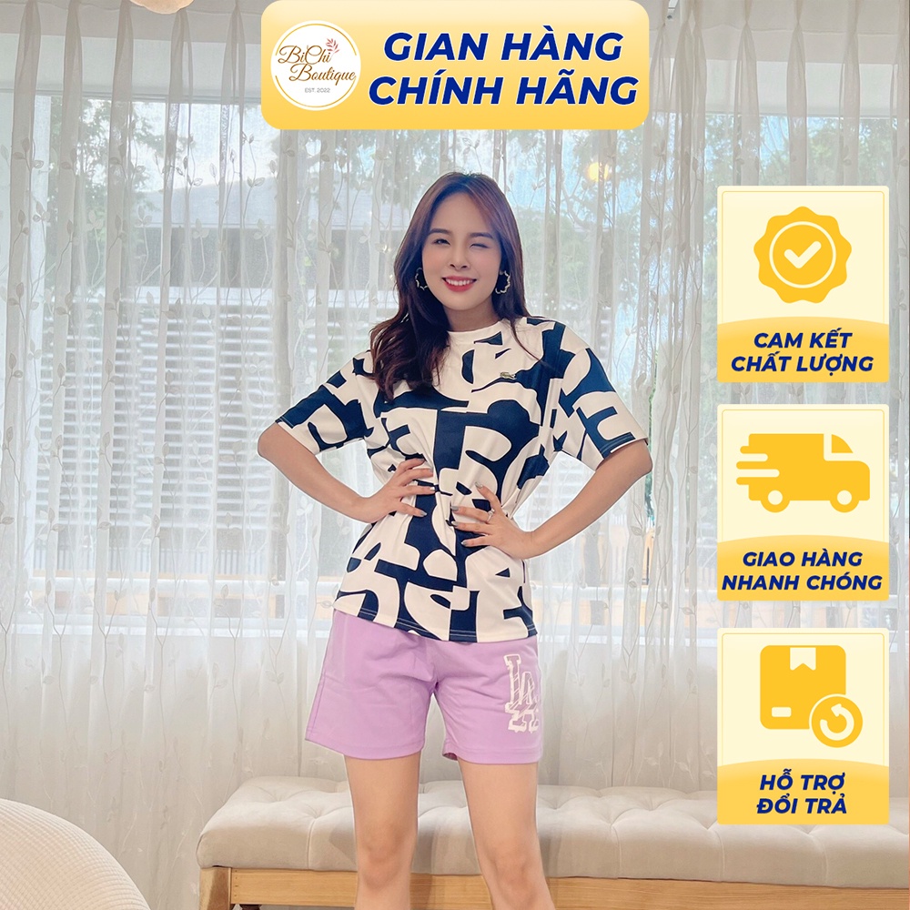 Áo thun Lacoste Graphic Print Crew tay ngắn cổ tròn chất thun mềm mịn dành cho nam nữ - Bichi Boutique