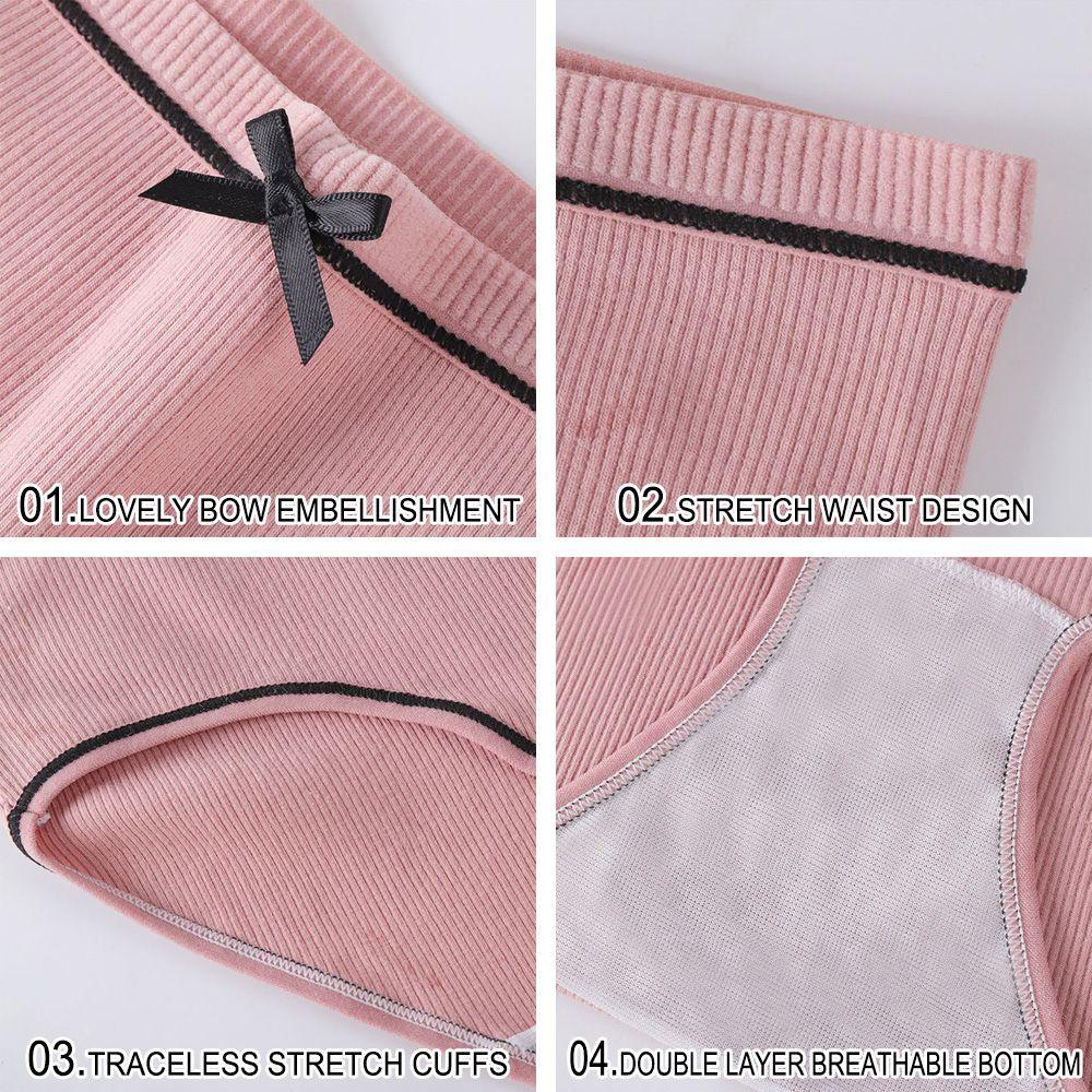 1 Quần Lót Lưng Vừa Không Đường May Thoáng Khí Thời Trang Cho Nữ