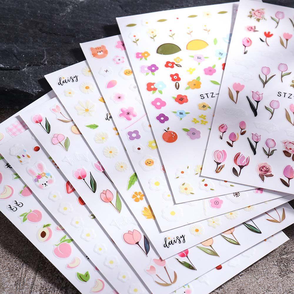 JARRED Miếng Dán Trang Trí Móng Tay 3D Hình Hoa Tulip Dễ Thương DIY