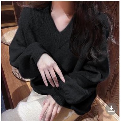 Áo Sweater Dáng Rộng Cổ Chữ V Tay Phồng Kiểu Hàn Quốc Hợp Thời Trang Dành Cho Nữ 2021 | BigBuy360 - bigbuy360.vn