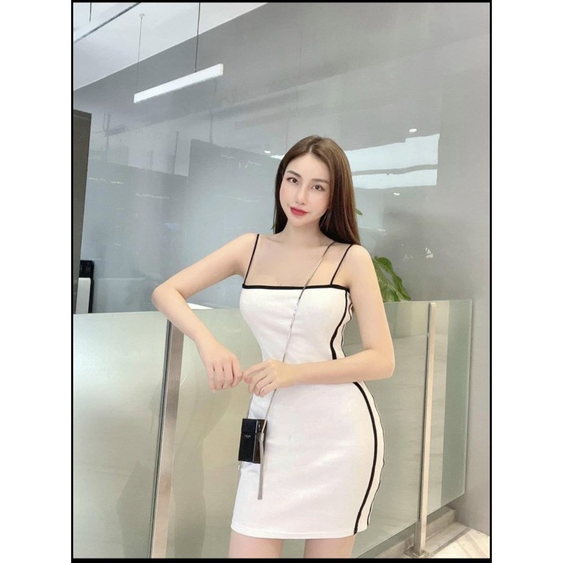 Đầm nữ ❄ FREESHIP ❄ Váy 2 dây quai ngang viền thể thao thời trang XIXO - DAM0048