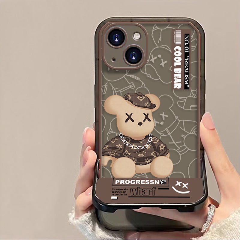 Ốp Điện Thoại Trong Suốt Hình Gấu Dễ Thương Cho IPhone X XS XR 11 12 13 Pro Max 6 6S 7 8 Plus