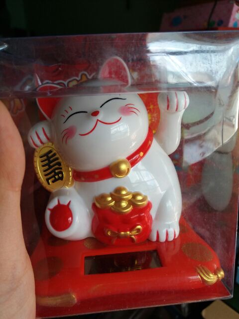 Mèo may mắn thần tài vẫy tay năng lượng mặt trời (Vàng) | BigBuy360 - bigbuy360.vn