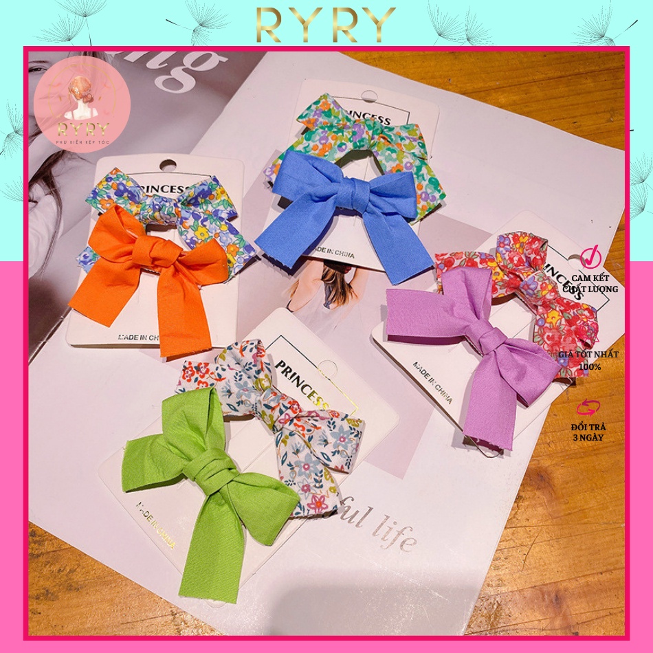 Set 2 kẹp nơ nhỏ cho bé cực xinh phong cách Hàn Quốc