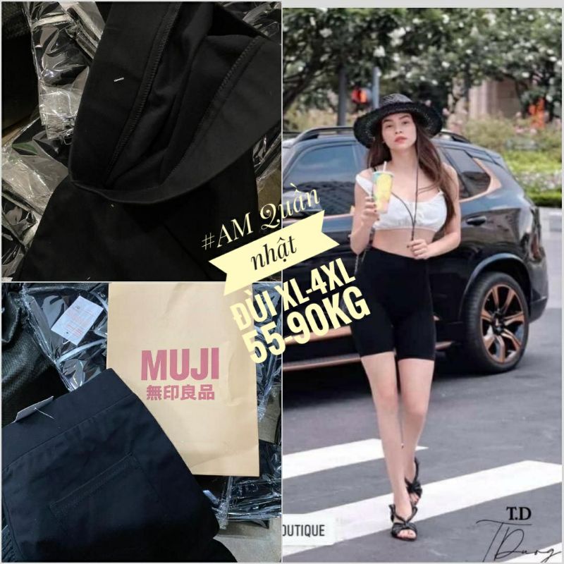 GIÁ SỈ Legging Đùi Thái BIGSIZE hàng bán shop 50-95kg ( Đen)