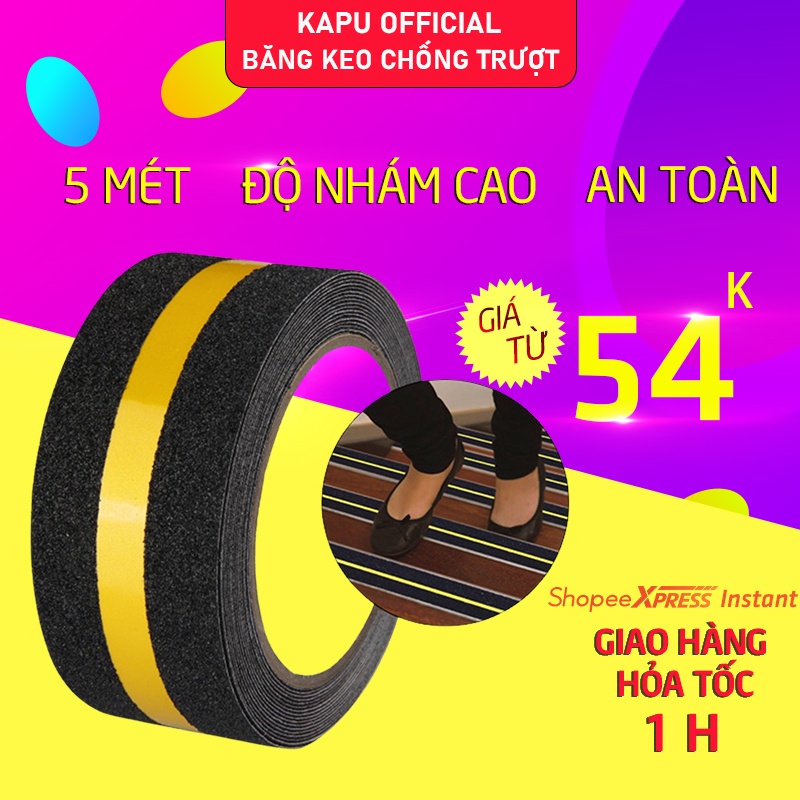 Băng keo chống trượt an toàn cho bé, miếng dán tăng ma sát cầu thang - KAPU