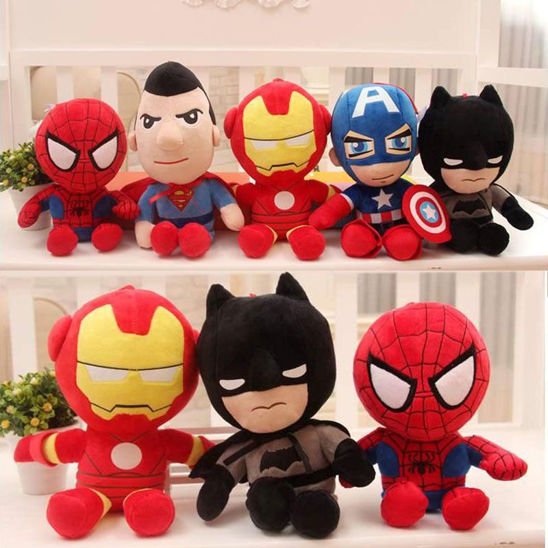 Đồ Chơi Nhồi Bông Mềm Mại Hình Siêu Anh Hùng Avengers Series Captain America Iron Man Batman Superman Người Nhện 27Cm
