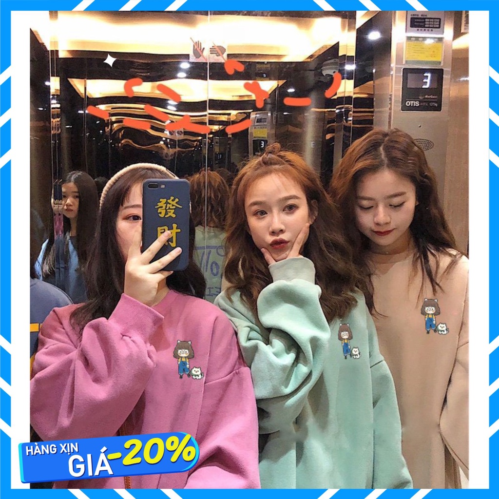 Áo hoodie nam nữ form rộng nỉ Cô chủ Hecci, áo khoác  sweater đôi bạn siêu xinh