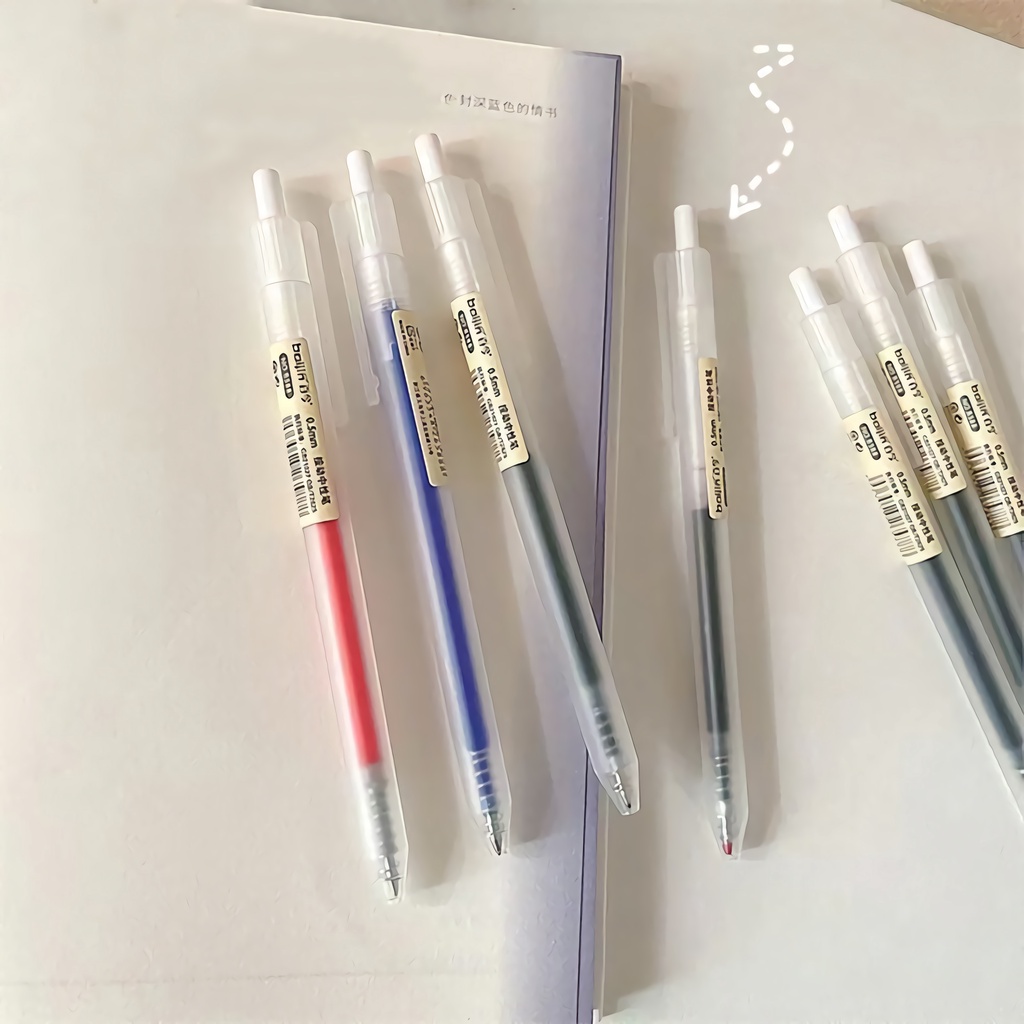 Bút Mực Gel Trong Suốt Ngòi 0.5mm Có Thể Thu Gọn Tiện Dụng Cho Trường Học/Văn Phòng