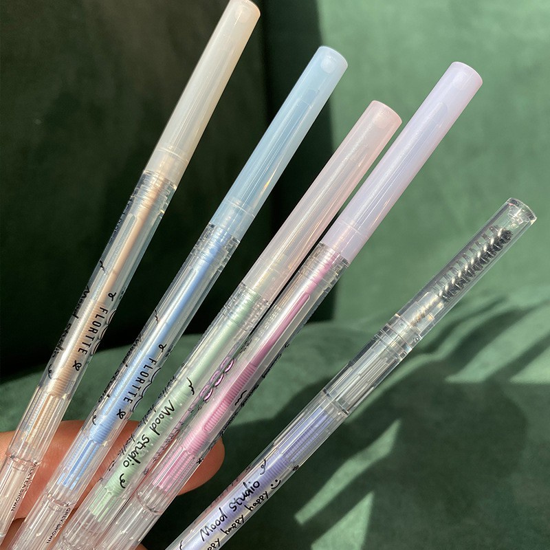 Chì kẻ mày  FLORTTE Bút Kẻ Lông Mày Dạng Phẩy Sợi Chống Thấm Nước Và Mồ Hôi Thiết Kế Hai Đầu Tiện Dụng