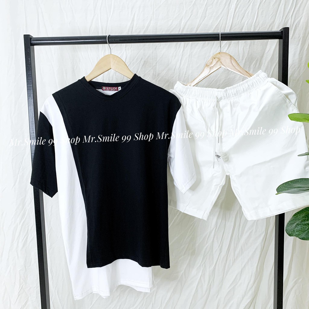 [HÌNH THẬT]ÁO THUN PHỐI 2 LAYER UNISEX MR SMILE 99 SHOP