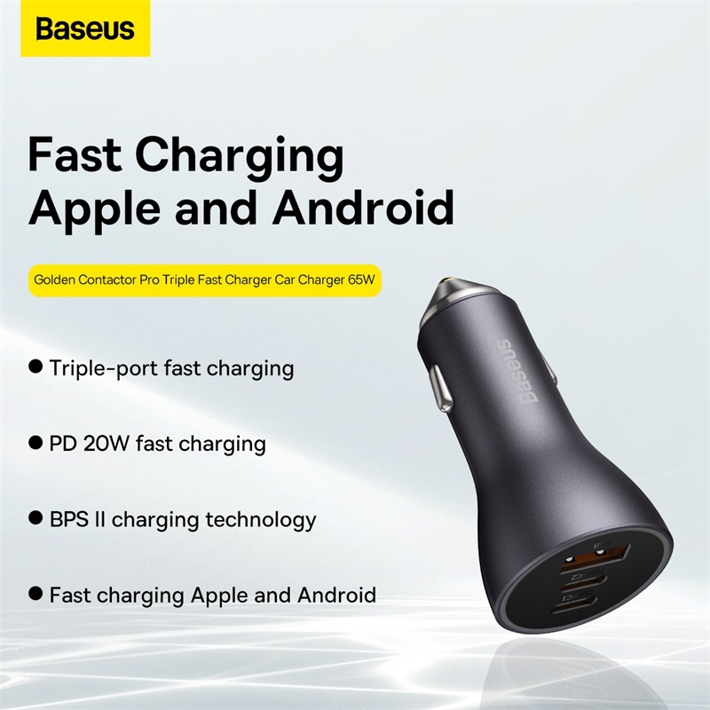 Tẩu Sạc Nhanh Baseus 65W / 60W 4.0 3.0 Trên Xe Hơi Cho iPhone 13 Pro Max Xiaomi