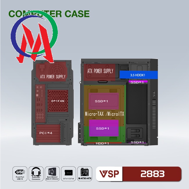 Vỏ Case máy tính VSP 2883