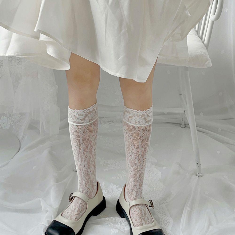 Vớ Dài Qua Gối Không Đường May Đơn Giản Phong Cách Lolita Nhật Bản Cho Nữ VANES1