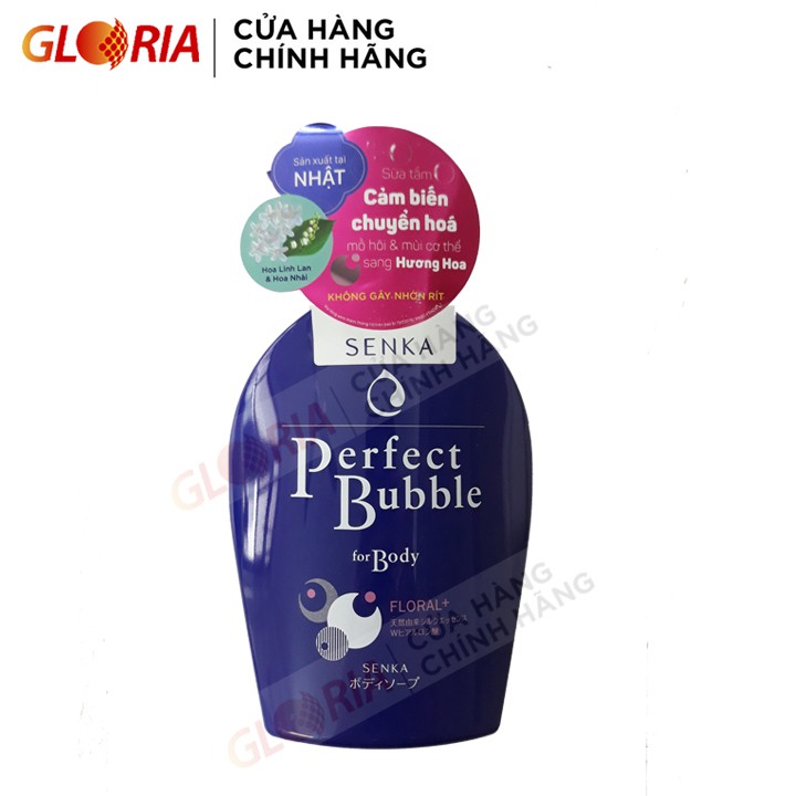 [Mã COSGLORIAT4 -8% đơn 250K] Sữa Tắm Dưỡng Ẩm Hương Hoa Tươi Mát Senka Perfect Bubble for Body Floral Plus 500ml