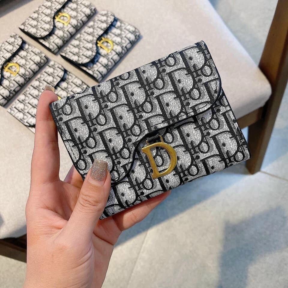 Ví Ngắn Bằng Vải Canvas D Thiết Kế Phong Cách Âu Mỹ Thời Trang Dành Cho Nữ