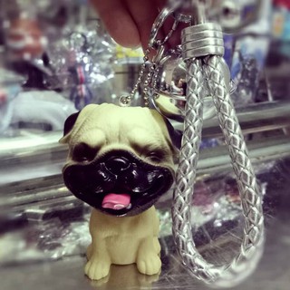 Móc Khóa Chó Pug - Dây - Chuông