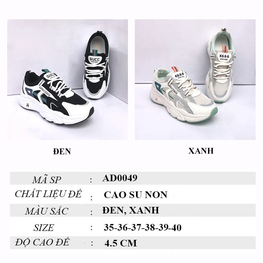 (FREESHIP)Giày thể thao sneaker nữ hiện đại với thiết kế cao cấp phong cách hàn quốc TAMI-AD0049