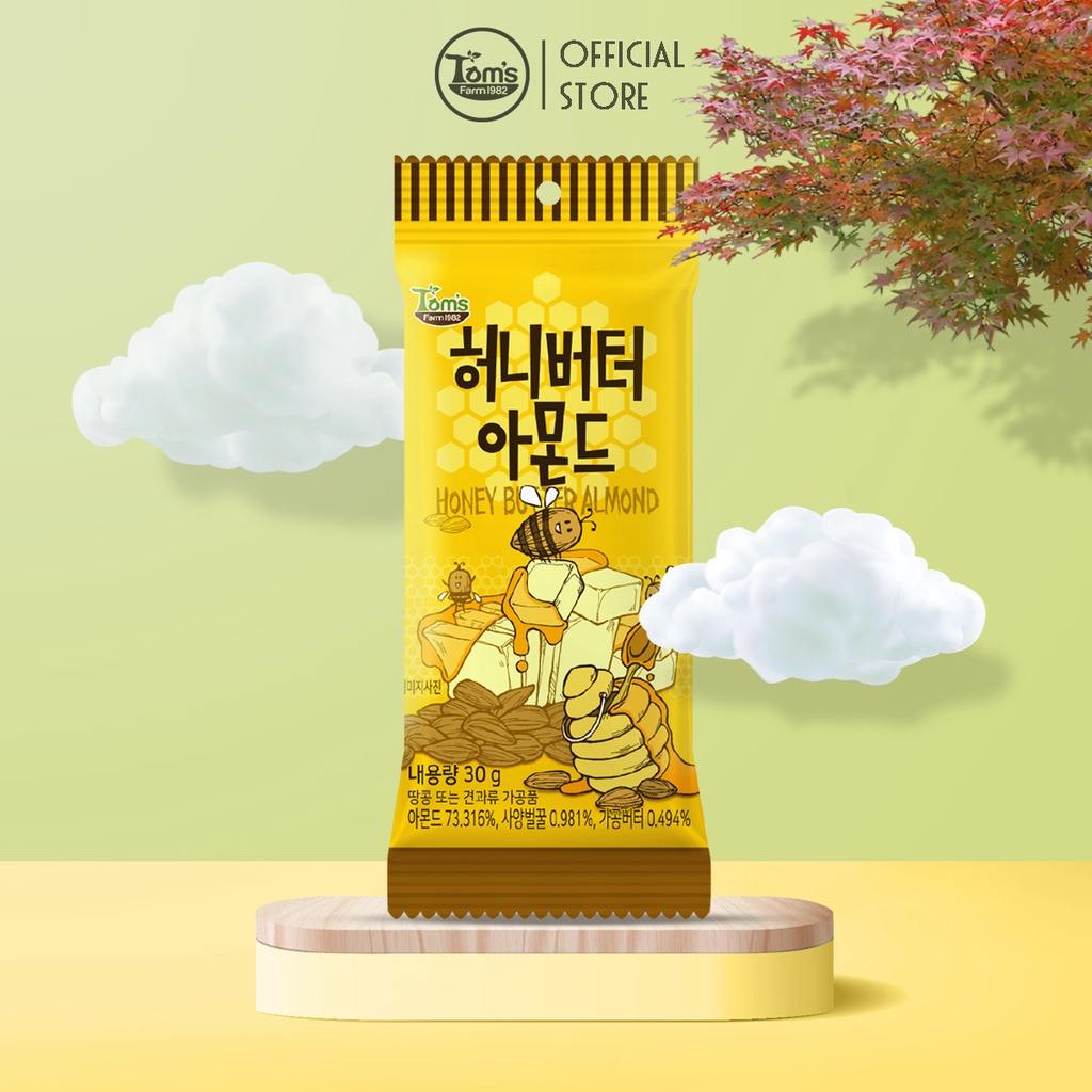 Hạnh nhân tẩm Mật Ong Tom's Farm - Gói 30g