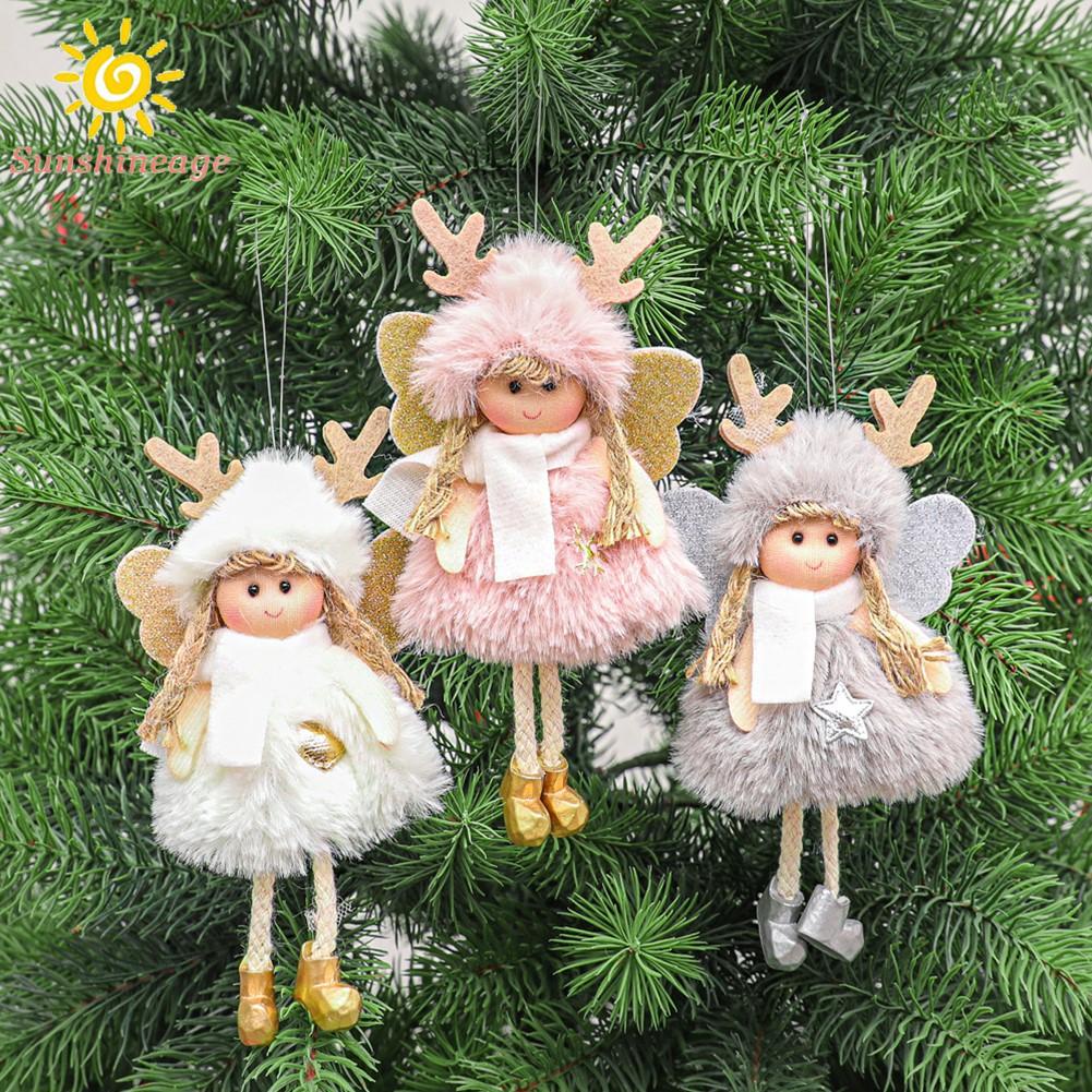Xmas Tree Pendant Happy New Year Noel Navidad 2023 16x8.5x2cm Angel Plush Doll
